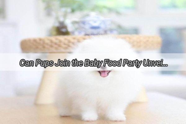 Can Pups Join the Baby Food Party Unveiling the Truth About Dogs and Baby Rice Porridge